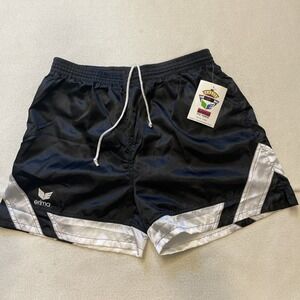 Vintage Erima Lined soccer Shorts Men's Size L Black White 90's Sports Retro NWT